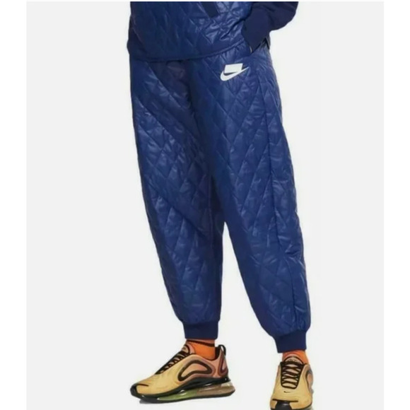 Nike Women’s QUILTED Sportswear Sport Pack Pants NEW CJ6256 492 Blue‎ Sz Large - Picture 1 of 10